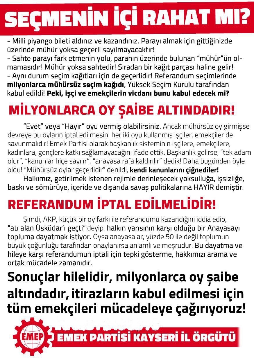 Referandum bildirisine ‘kin ve düşmanlık’ suçlaması