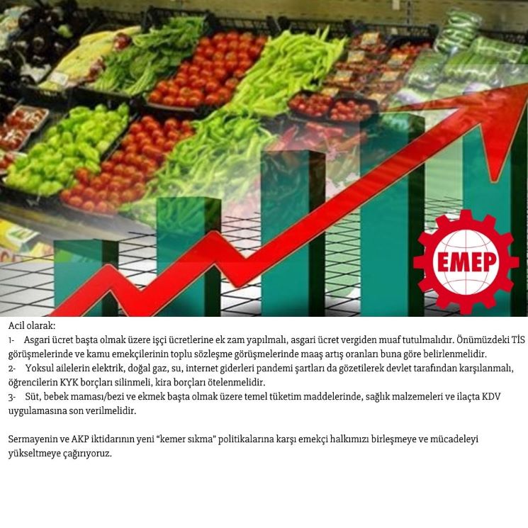 Enflasyonun Sorumlusu Emekçiler Değil, Ek Zam Talebi Uygulansın!