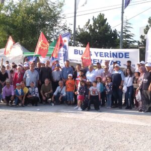 Genel Başkan Ercüment Akdeniz, direnen Atışkan Alçı işçileriyle bayramlaştı