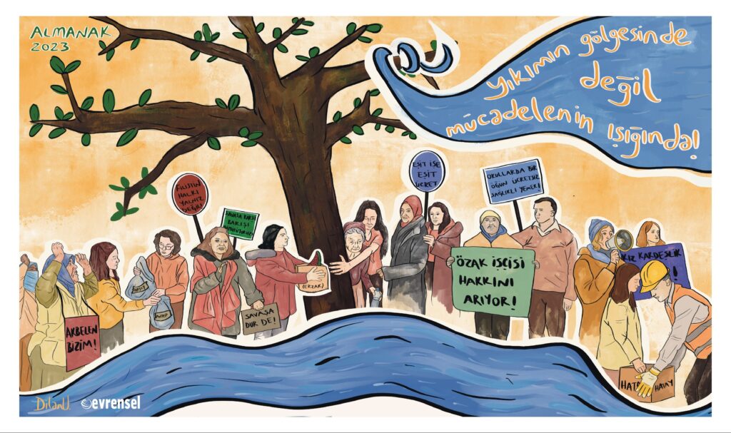 "Bir sözle kuruldu dünya Hep o sözü aradım ve buldum; Emek!”