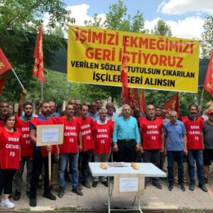 EMEP Genel Başkanı Seyit Aslan’dan direnişteki Nazımiye Belediye işçilerine ziyaret