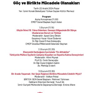 EMEK PARTİSİ GÖÇ KONFERANSI SONUÇ BİLDİRGESİ