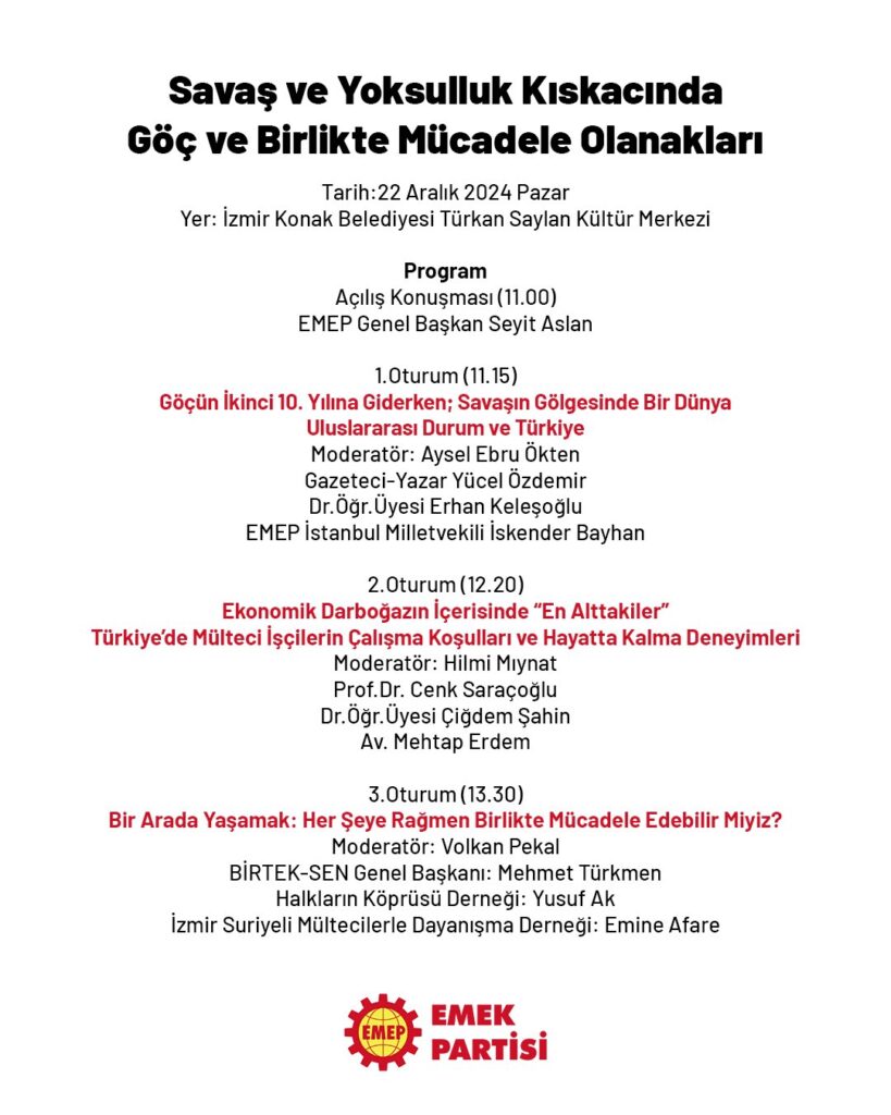 EMEP’ten göç sempozyumu: Ortak mücadele hattı örülmeli