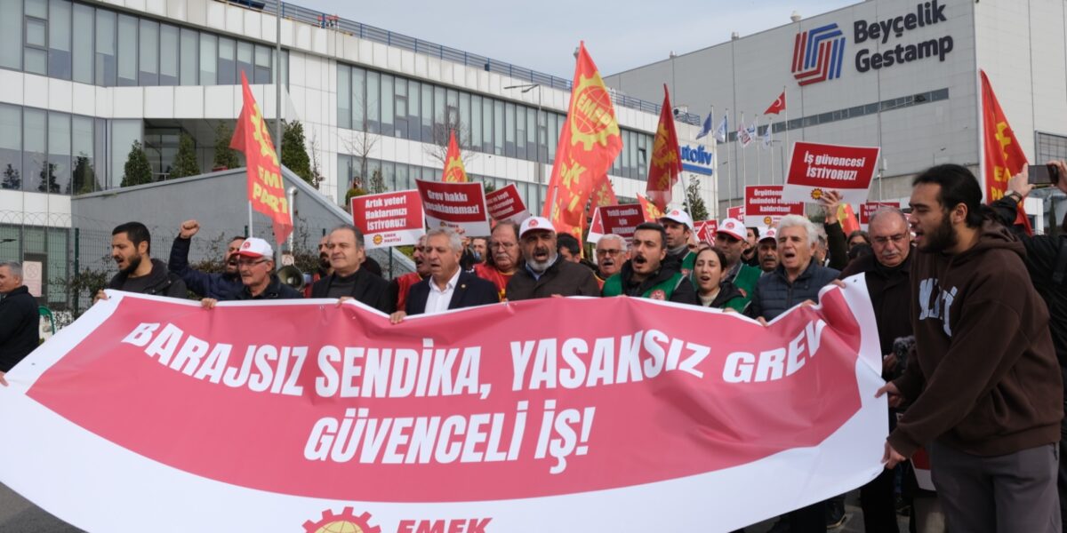 EMEP, kampanyayı grev alanından duyurdu: Barajsız sendika, yasaksız grev, güvenceli iş istiyoruz!
