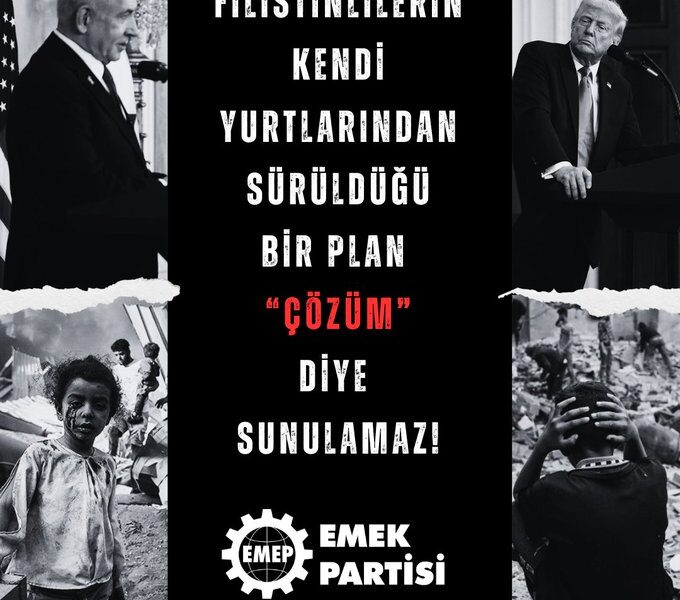 FİLİSTİNLİLERİN KENDİ YURTLARINDAN SÜRÜLDÜĞÜ BİR PLAN “ÇÖZÜM” DİYE SUNULAMAZ!