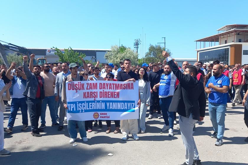 EMEP grevlerinin 1. gününde TPI işçilerini ziyaret etti