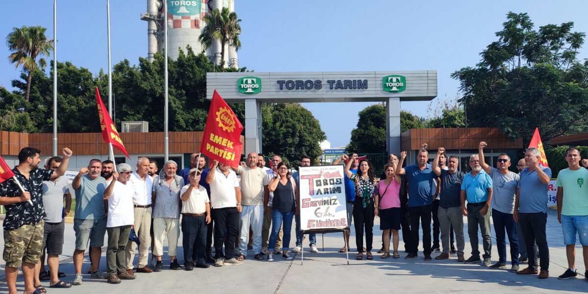 EMEP heyeti grevdeki Toros Tarım işçileriyle buluştu | Karaca: “Açlık çıtasını kırmak için mücadeleler birleşmeli”
