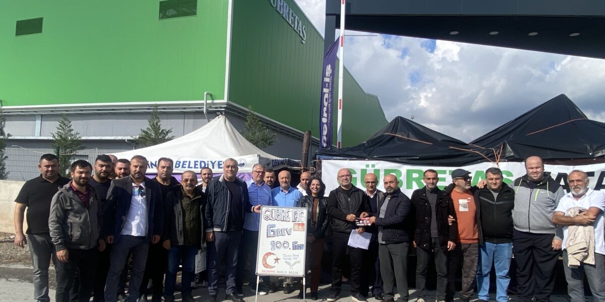 EMEP, grevlerinin 100.gününde olan Gübretaş işçilerini ziyaret etti