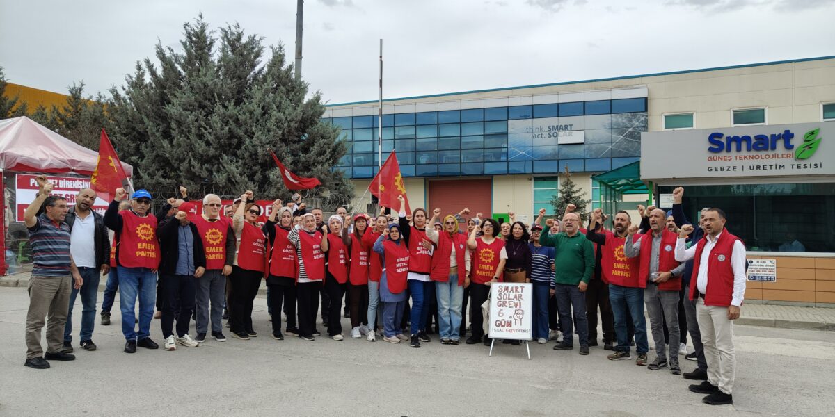 EMEP’ten Smart Solar işçilerine dayanışma ziyareti: “Bu grev, insanca yaşamak isteyen tüm işçilerin grevi”