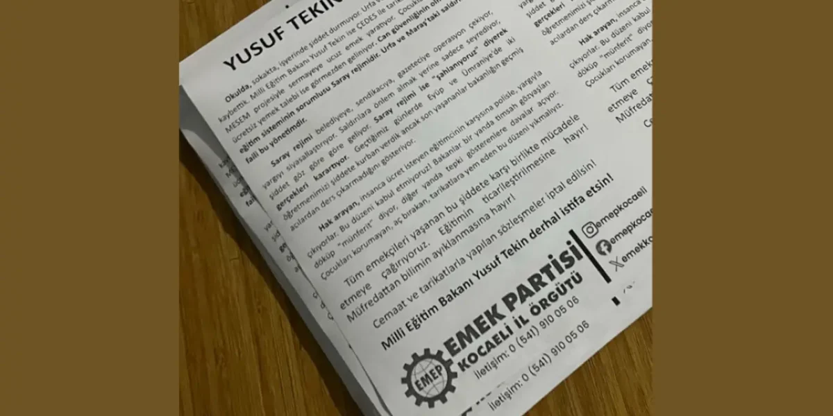 ‘Yusuf Tekin istifa’ bildirileri dağıtan EMEP üyelerine müdahale