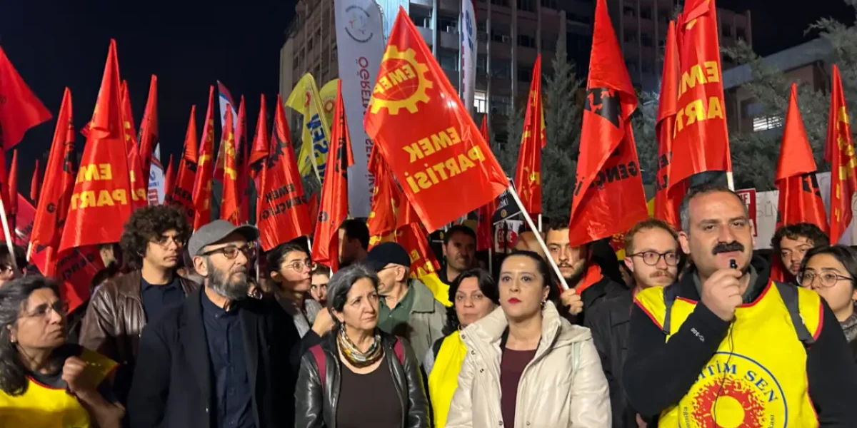 EMEP’ten MEB önünde nöbet tutan eğitim sendikalarına ziyaret: Yusuf Tekin istifa edecek