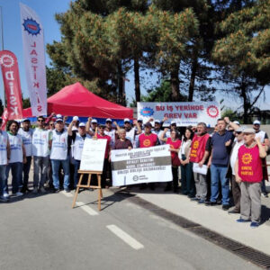 EMEP’ten grevdeki P&G işçilerine destek ziyareti: ‘Bu grev, faturanın işçilere yüklenmesini reddetme grevidir’