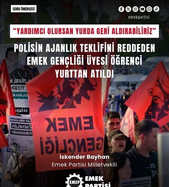Bayhan polisin ajanlık teklifini reddeden öğrencinin yurttan atılmasını Meclis gündemine getirdi