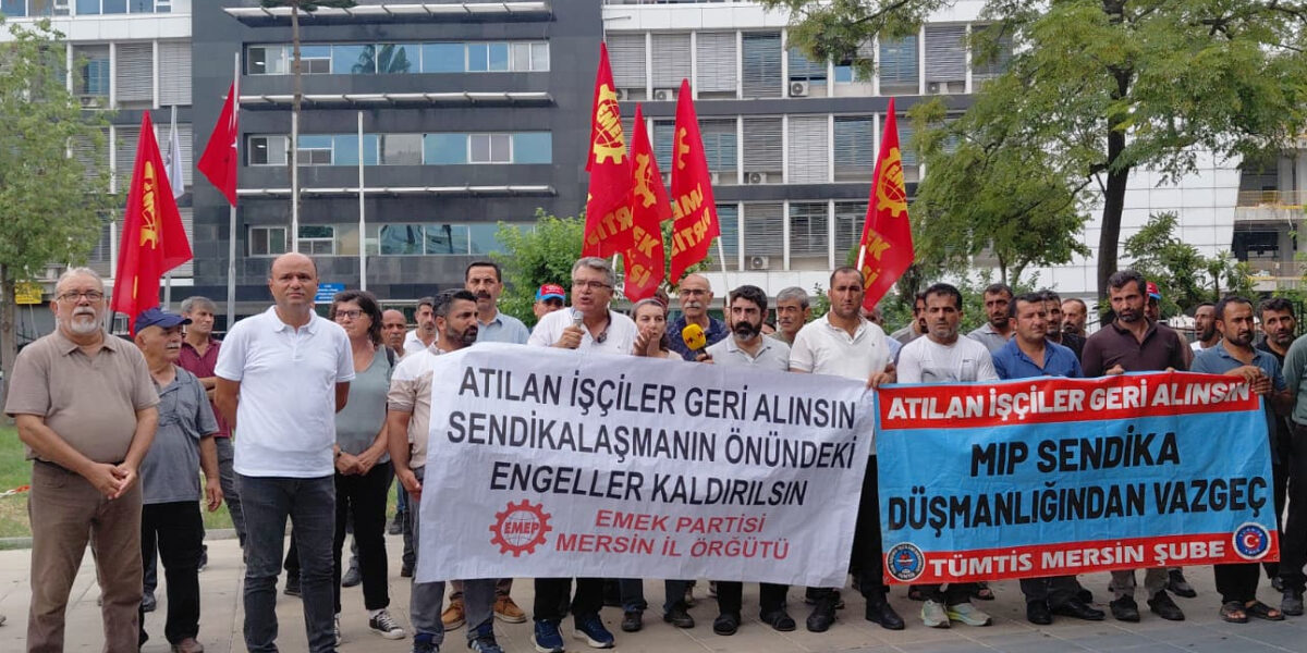 Mersin Limanı’nda 241 gündür direnen işçilere EMEP’ten ziyaret: ‘Bu mücadele tüm işçi sınıfının kazanımı olacak’ Mersin Limanı’nda 241 gündür direnen işçilere EMEP’ten ziyaret: ‘Bu mücadele tüm işçi sınıfının kazanımı olacak’
